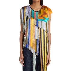 Dries Van Noten Asymmetric Tiered Fringe Top Size 40 or U.S. Small  S. N…